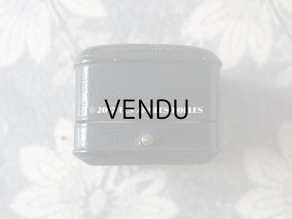 画像7: アンティーク 本革製 ジュエリーボックス モノグラム入り 黒 (7)