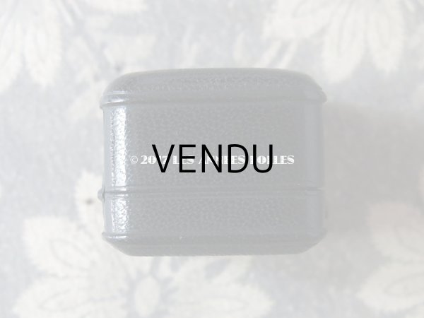 画像9: アンティーク 本革製 ジュエリーボックス モノグラム入り 黒 (9)