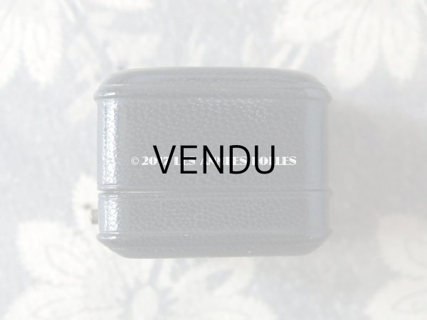 画像10: アンティーク 本革製 ジュエリーボックス モノグラム入り 黒 (10)