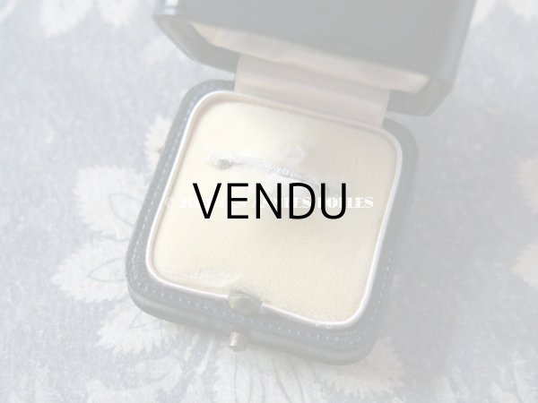 画像5: アンティーク 本革製 ジュエリーボックス モノグラム入り 黒 (5)