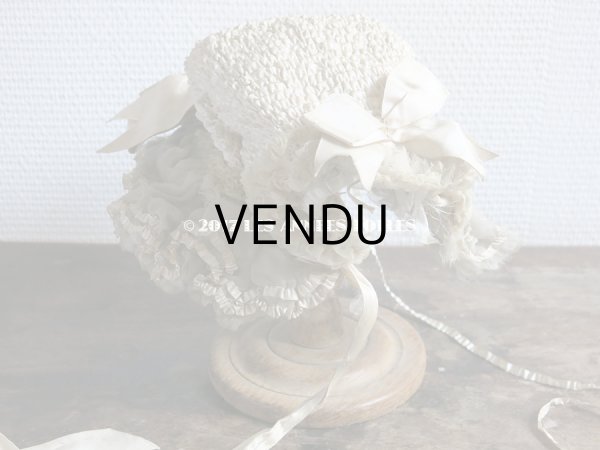 画像3: 1850年代 アンティーク 帽子 カポット ポークボンネット (3)