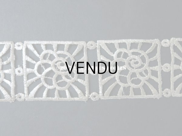 画像5: 1920年代 アンティーク メタルレース　モチーフ花模様 アールデコ シルバー (5)