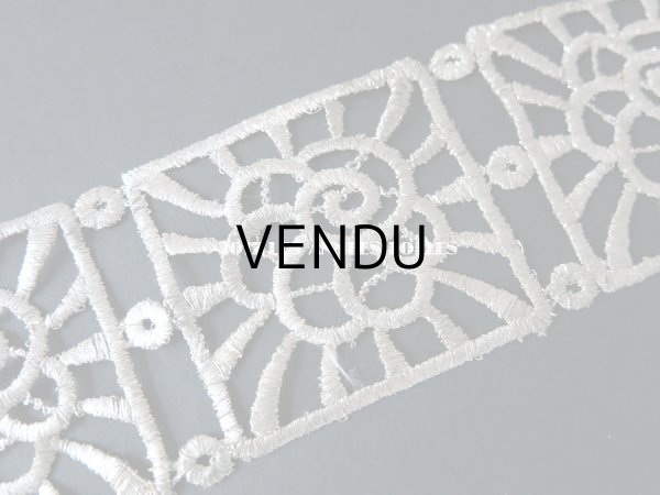 画像6: 1920年代 アンティーク メタルレース　モチーフ花模様 アールデコ シルバー (6)