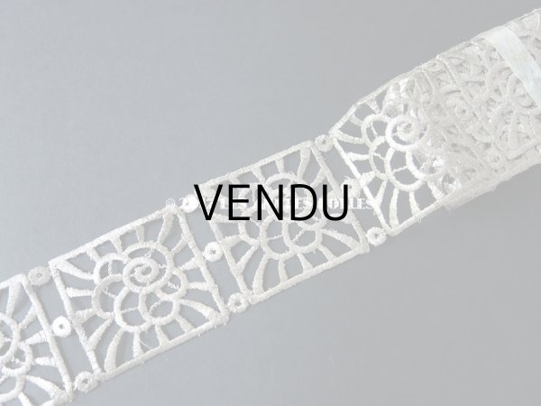 画像3: 1920年代 アンティーク メタルレース　モチーフ花模様 アールデコ シルバー (3)