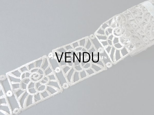 画像4: 1920年代 アンティーク メタルレース　モチーフ花模様 アールデコ シルバー (4)