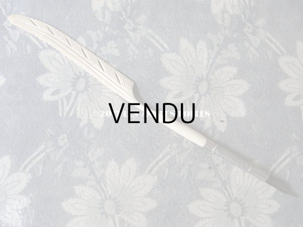 画像5: 1900年代 アンティーク ボーン製 ペン軸 フェザー型 (5)