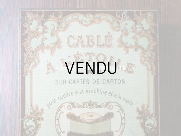 画像3: 19世紀末 アンティーク　大きなメタル製の糸箱 スレッドケース CABLE A L'ETOILE C★B SUR CARTES DE CARTON - CARTIER-BRESSON A PARIS - (3)