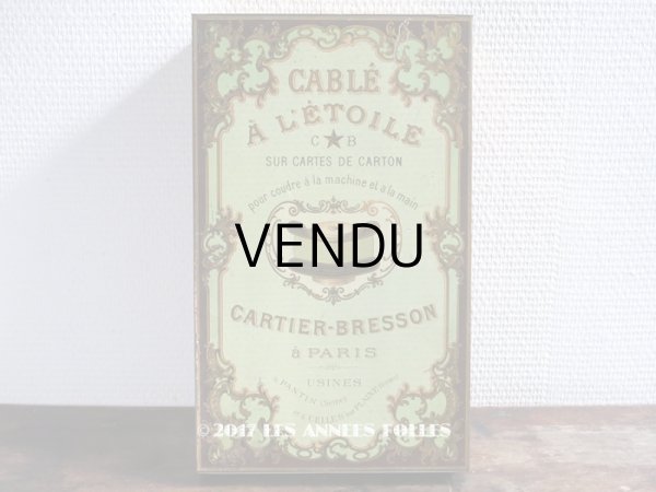 画像1: 19世紀末 アンティーク　大きなメタル製の糸箱 スレッドケース CABLE A L'ETOILE C★B SUR CARTES DE CARTON - CARTIER-BRESSON A PARIS - (1)