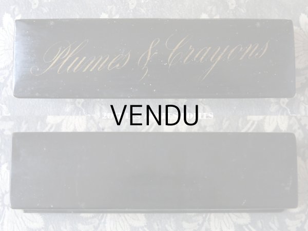 画像5: 19世紀 アンティーク ペンケース パピエマシェ PLUMES & CRAYONS (5)