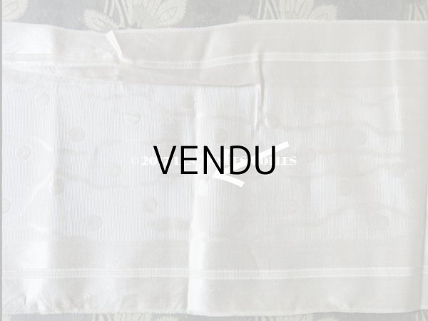 画像8: 19世紀末 アンティーク 幅広 シルク製 リボン　ドット柄 オフホワイト 1.95m  (8)