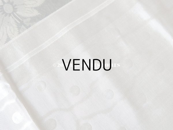 画像4: 19世紀末 アンティーク 幅広 シルク製 リボン　ドット柄 オフホワイト 1.95m  (4)