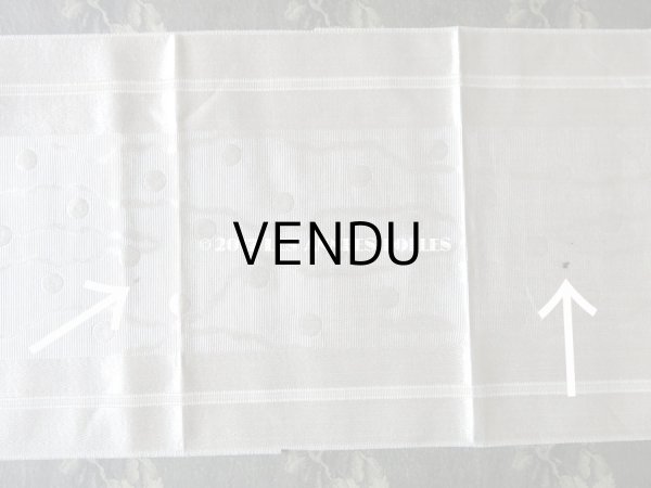 画像6: 19世紀末 アンティーク 幅広 シルク製 リボン　ドット柄 オフホワイト 1.95m  (6)