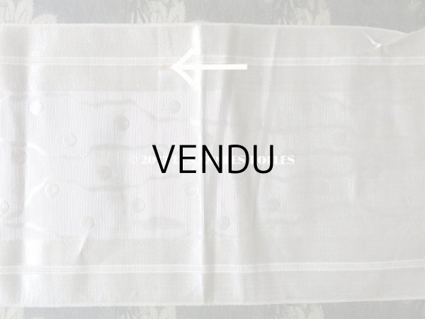 画像7: 19世紀末 アンティーク 幅広 シルク製 リボン　ドット柄 オフホワイト 1.95m  (7)