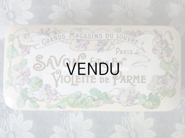 画像3: 1900年代 アンティーク ルーブル百貨店のソープボックス 菫 SAVON EXTRA FIN A LA VIOLETTE DE PARME - GRANDS MAGASINS DU LOUVRE PARIS - (3)