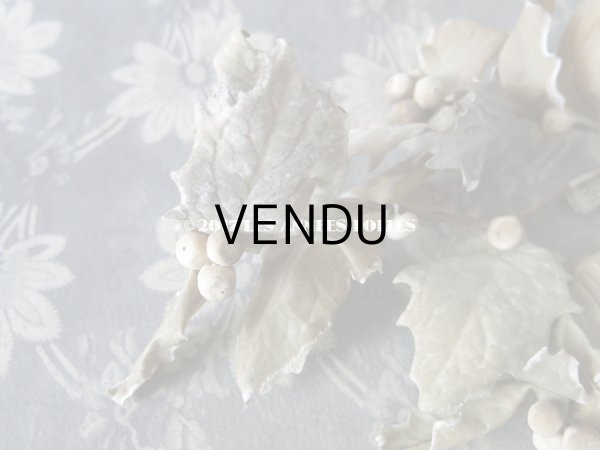 画像4: 19世紀末 アンティーク  柊のコサージュ アイボリー色の実 - AU BON MARCHE - (4)