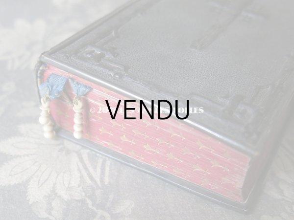 画像7: 1854年 ナポレオン3世時代 アンティーク  ミサ典書 百合の紋章柄 (7)