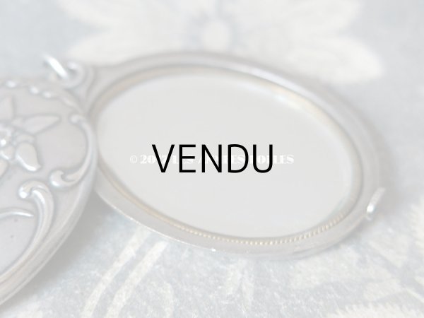 画像5: 1900年代 アンティーク シャトレーヌ 手鏡 エーデルワイス スライド式 ミラー ペンダント (5)