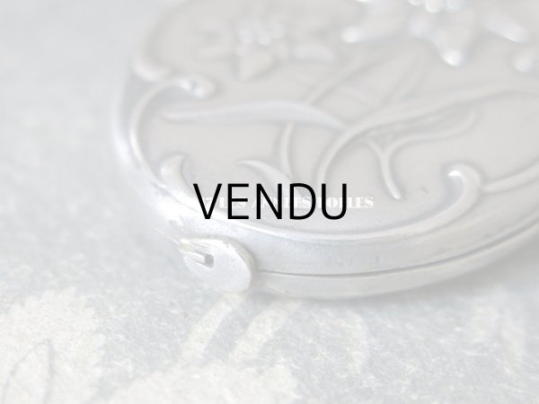 画像6: 1900年代 アンティーク シャトレーヌ 手鏡 エーデルワイス スライド式 ミラー ペンダント (6)