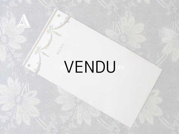 画像4: 未使用 アンティーク メニュー MENU リボンと薔薇のガーランド (4)
