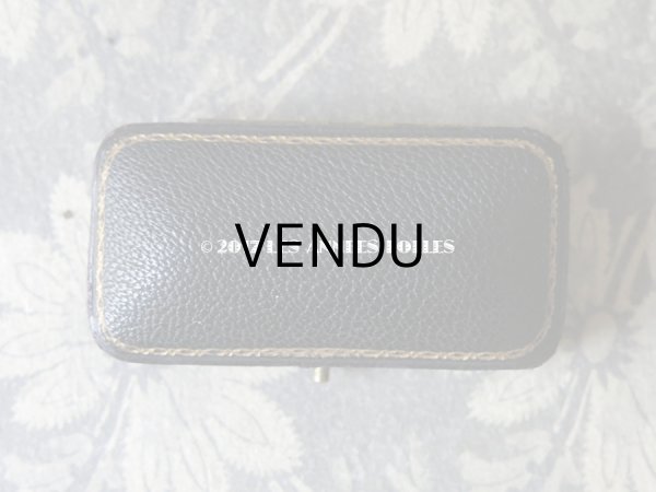 画像5: アンティーク 本革製 ジュエリーボックス 黒 (5)