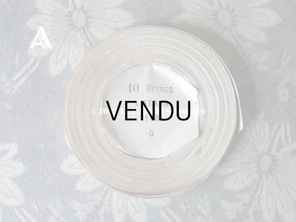 画像7: 未使用 19世紀末 アンティーク シルク製 極細 サテンリボン 10m モーヴピンク 123 N 1 LISERON 188 Q (7)