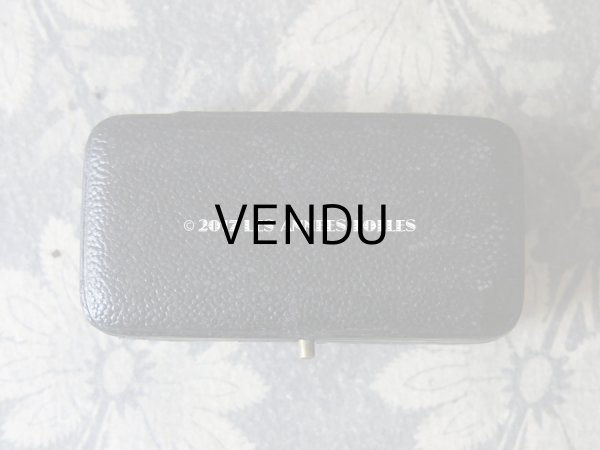 画像6: アンティーク 本革製 ジュエリーボックス 黒 (6)