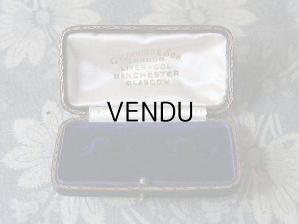 画像4: アンティーク 本革製 ジュエリーボックス 黒 (4)