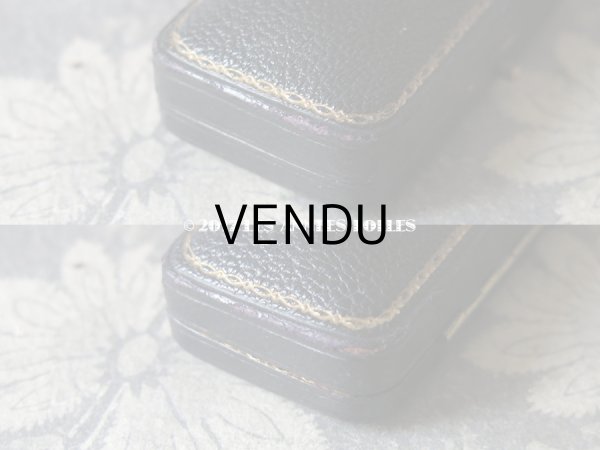 画像8: アンティーク 本革製 ジュエリーボックス 黒 (8)