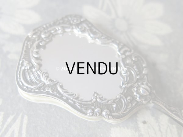 画像6: 1850年頃 アンティーク シルバー製 舞踏会の手帳 ミラー＆ペンシル付 ファン型 CARNET DE BAL カルネ・ド・バル (6)