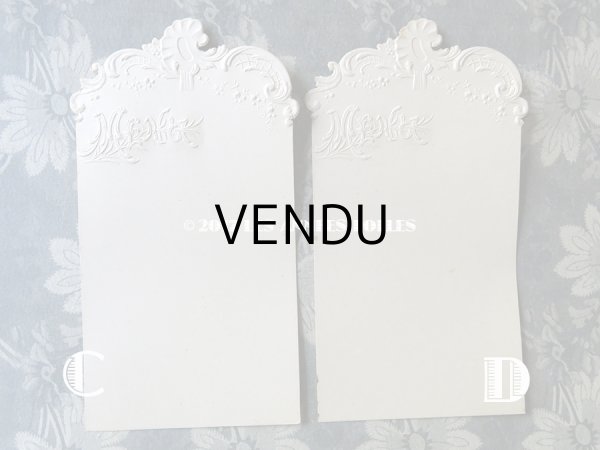 画像4: 未使用 アンティーク メニュー MENU ロカイユ装飾＆薔薇のガーランド (4)