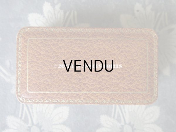 画像7: アンティーク ジュエリーボックス 金彩入り オレンジブラウン (7)