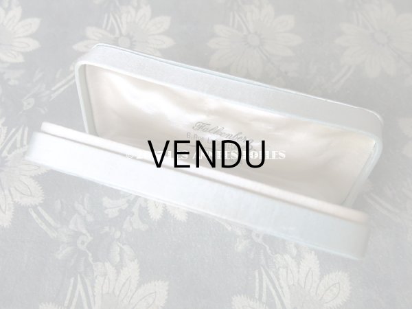 画像3: アンティーク ジュエリーボックス パールブルーのシルクサテン (3)