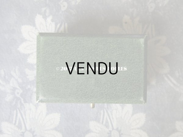 画像7: アンティーク ジュエリーボックス 金彩入り グリーン アールヌーヴォーの植物柄 (7)