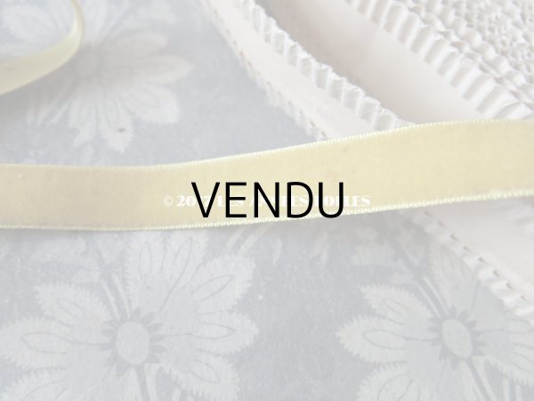 画像7: 19世紀末 アンティーク シルク製 ベルベット＆サテンリボン 18mm幅 ダブルフェイス 6.9m マスタード色 (7)