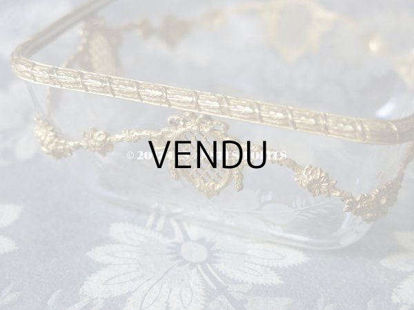 画像7: 1900年代 アンティーク 小物入れ ジュエリーボックス リボンのメダイヨン＆花のガーランド (7)