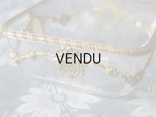 画像6: 1900年代 アンティーク 小物入れ ジュエリーボックス リボンのメダイヨン＆花のガーランド (6)