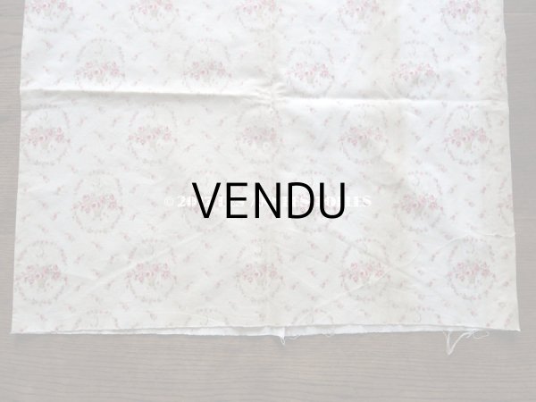 画像11: 1900年代 アンティーク  薔薇の花かごのぼかし柄 コットン製ファブリック 106×104cm (11)