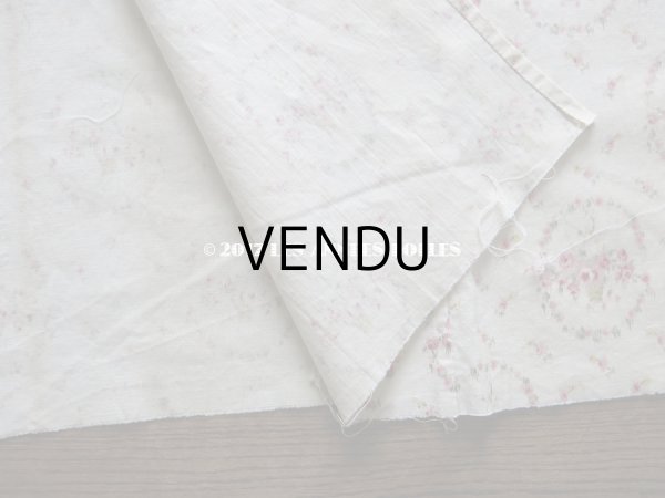 画像12: 1900年代 アンティーク  薔薇の花かごのぼかし柄 コットン製ファブリック 106×104cm (12)