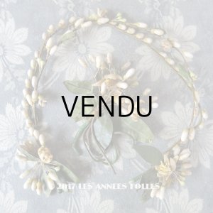 画像: 1900年代 アンティーク ワックスフラワーのヘッドリース & ブローチ  結婚式 ウェディング ティアラ オレンジブロッサム