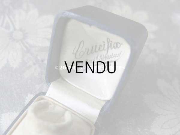 画像9: アンティーク ジュエリーボックス 金彩入り ダークブルー リングボックス (9)