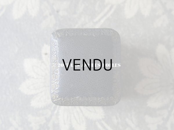 画像3: アンティーク ジュエリーボックス 金彩入り ダークブルー リングボックス (3)