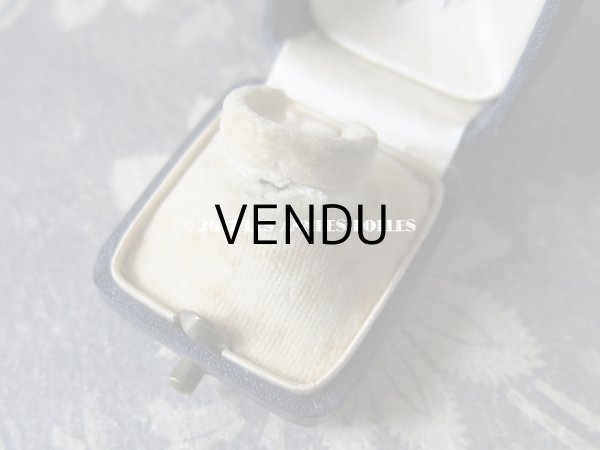 画像8: アンティーク ジュエリーボックス 金彩入り ダークブルー リングボックス (8)