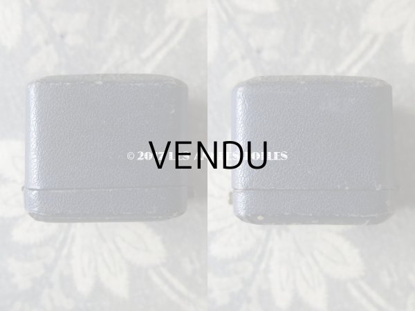 画像7: アンティーク ジュエリーボックス 金彩入り ダークブルー リングボックス (7)