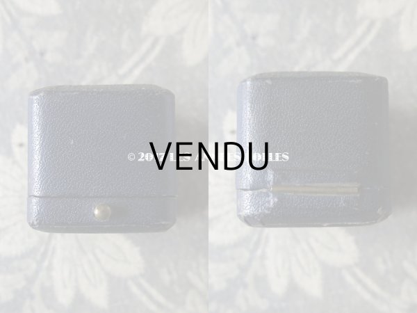 画像5: アンティーク ジュエリーボックス 金彩入り ダークブルー リングボックス (5)