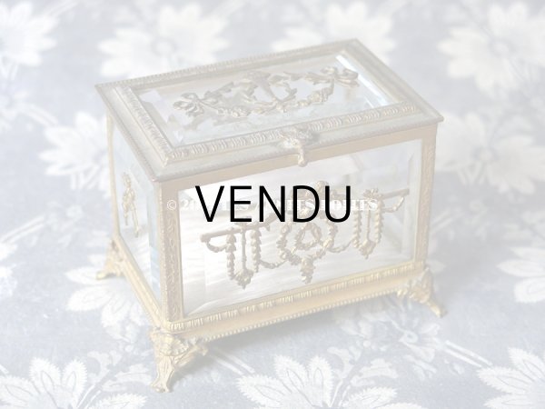 画像3: 19世紀 アンティーク ジュエリーボックス 薔薇とリボンのガーランド (3)