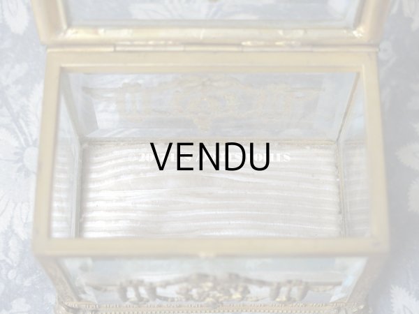 画像8: 19世紀 アンティーク ジュエリーボックス 薔薇とリボンのガーランド (8)