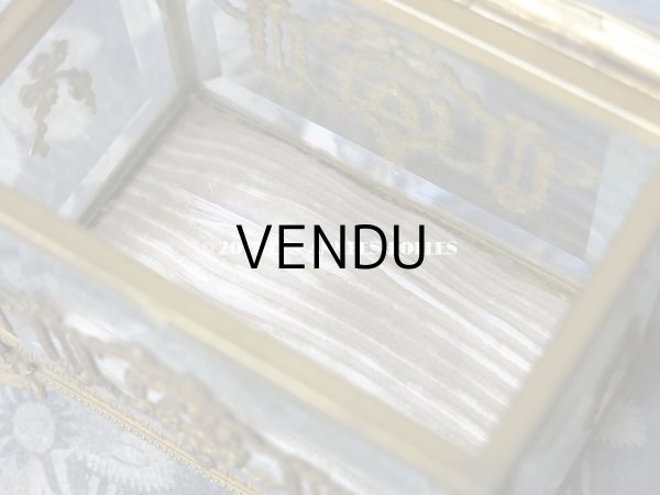 画像10: 19世紀 アンティーク ジュエリーボックス 薔薇とリボンのガーランド (10)