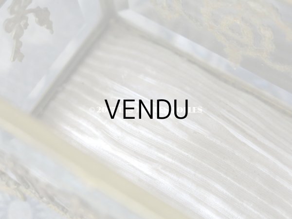 画像9: 19世紀 アンティーク ジュエリーボックス 薔薇とリボンのガーランド (9)