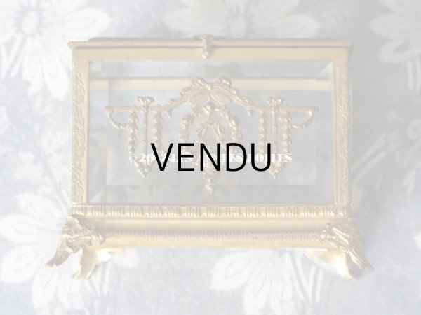 画像11: 19世紀 アンティーク ジュエリーボックス 薔薇とリボンのガーランド (11)