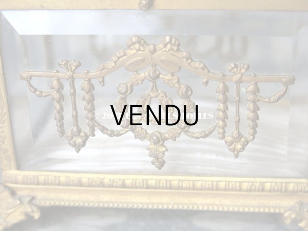 画像14: 19世紀 アンティーク ジュエリーボックス 薔薇とリボンのガーランド (14)